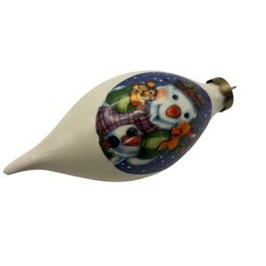 Vintage Snowman Ceramic Christmas Ornament Winter Holiday Decor Marked